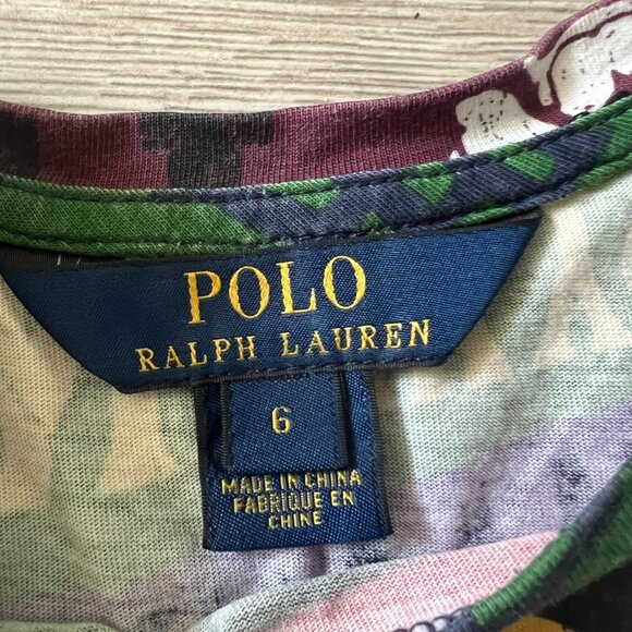RALPH LAUREN POLO Girls Dress size 6 Varsity Pennant Spirit Flag Football Skull - Picture 2 of 12